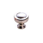 Momo PELLARO cabinet knob in brushed nickel finish, round design with textured surface for modern kitchen or furniture drawer.