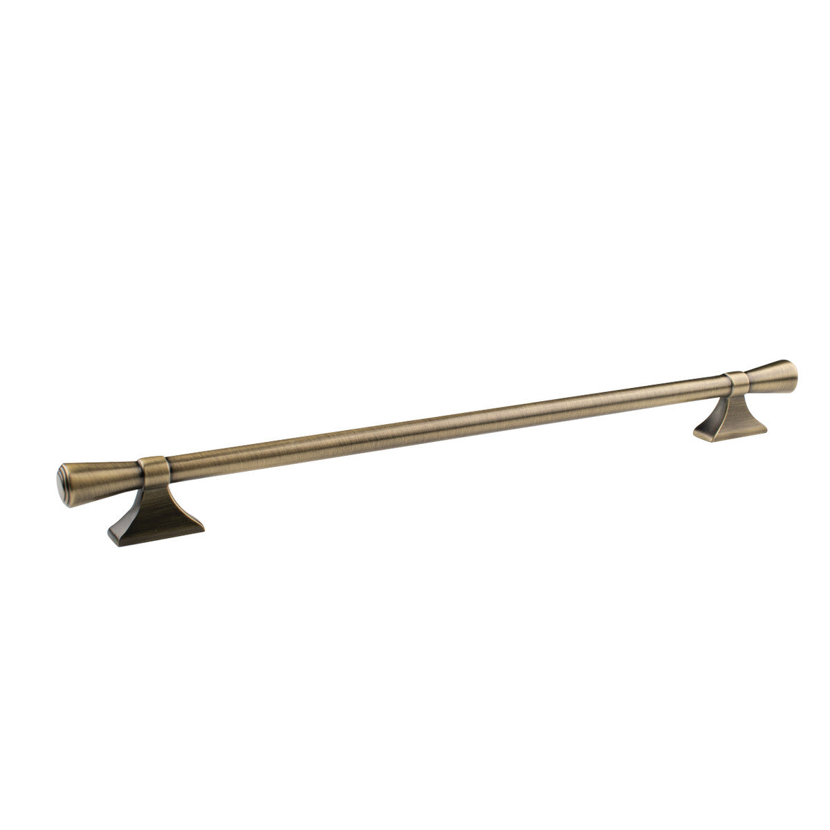 Momo Pembrey cabinet pull handle in dark bronze finish, with a sleek curved design, mounted on a cabinet door.
