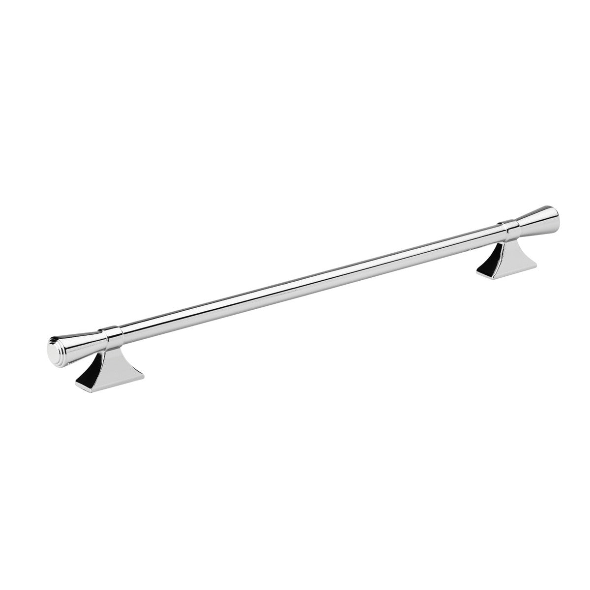 Momo PEMBREY cabinet pull handle in polished nickel finish, modern design with sleek, curved metal handle on a cabinet door.