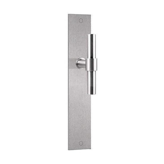 PIET BOON PBT15P236SFC unsprung lever handle 15mm on blank plate satin stainless steel in Satin Stainless