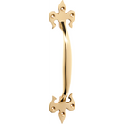 Pull Handle Fleur-de-lis Polished Brass H230xP35mm in Polished Brass
