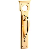 Pull Handle Cylinder Hole Polished Brass H255xW70xP57mm in Polished Brass