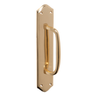 Pull Handle Offset Backplate Polished Brass H250xW50xP50mm in Polished Brass