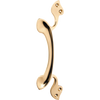Pull Handle Nouveau Offset Polished Brass H225xW75xP35mm in Polished Brass