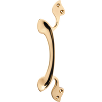 Pull Handle Nouveau Offset Polished Brass H225xW75xP35mm in Polished Brass