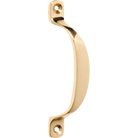 Pull Handle Offset Polished Brass H100xP20mm in Polished Brass