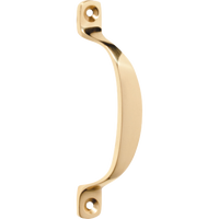 Pull Handle Offset Polished Brass H100xP20mm in Polished Brass