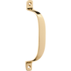 Pull Handle Offset Polished Brass H130xP23mm in Polished Brass