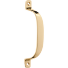Pull Handle Offset Polished Brass H130xP23mm in Polished Brass