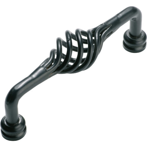 Pull Handle Wire Twist D Pull Iron Matt Black L85xP48mm in Matt Black