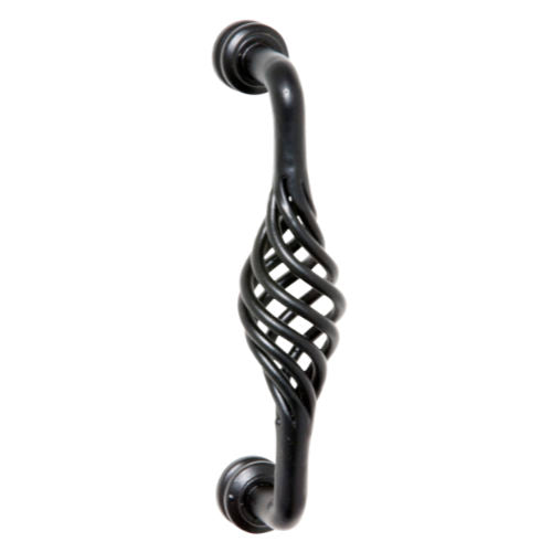 Pull Handle Wire Twist D Pull Iron Matt Black L125xP50mm in Matt Black