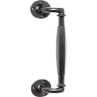 Pull Handle Iron Offset Matt Black H265xP60mm in Matt Black