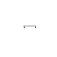 Cabinet Pull Baltimore Polished Chrome L146xW8xP39mm BD18mm CTC128mm With Backplate W173xH24mm T3mm in Polished Chrome