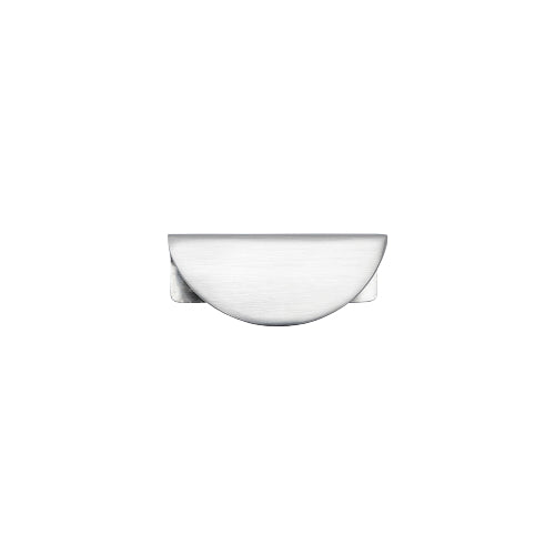 Drawer Pull Osaka Lip Brushed Chrome L80xH35xD40mm CTC64mm in Brushed Chrome