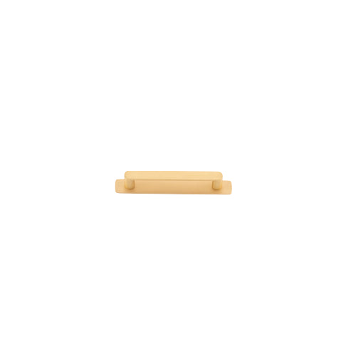 Cabinet Pull Osaka Brushed Brass L143xW15xP33mm BD15mm CTC128mm With Backplate W173xH24mm T3mm in Brushed Brass