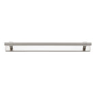 Cabinet Pull Helsinki Satin Nickel L301xP39mm BD11mm CTC256mm With Backplate W301xH24mm T3mm in Satin Nickel