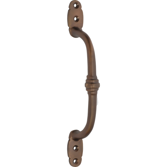 Pull Handle Offset Banded Antique Brass H180xP41mm in Antique Brass