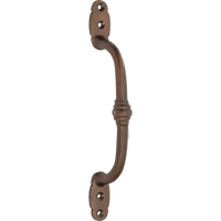 Pull Handle Offset Banded Antique Brass H180xP41mm in Antique Brass