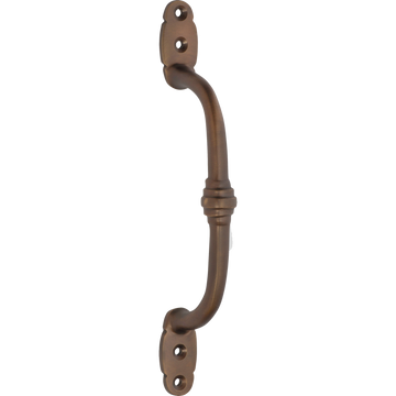 Pull Handle Offset Banded Antique Brass H180xP41mm in Antique Brass