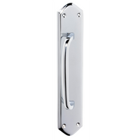 Pull Handle Offset Backplate Chrome Plated H250xW50xP50mm in Chrome Plated