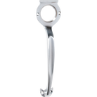 Pull Handle Cylinder Hole Satin Chrome H185xW50xP28mm in Satin Chrome