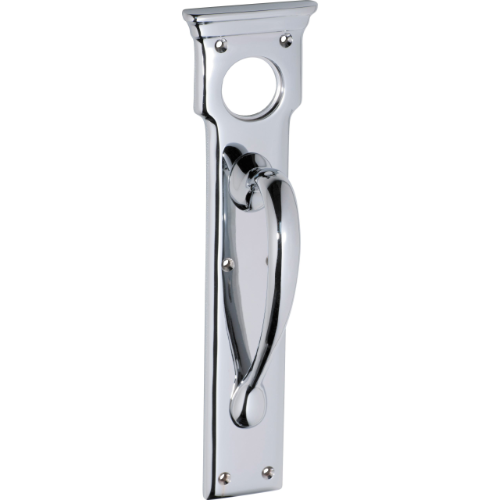 Pull Handle Cylinder Hole Chrome Plated H255xW70xP57mm in Chrome Plated