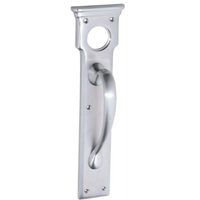 Pull Handle Cylinder Hole Satin Chrome H255xW70xP57mm in Satin Chrome