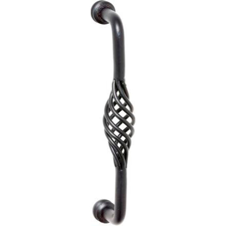 Pull Handle Wire Twist D Pull Iron Matt Black L200xP70mm in Matt Black