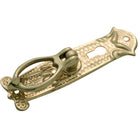 Cabinet Pull Handle Sheet Brass Pedestal Nouveau Pressed Keyhole Polished Brass H100xW30mm in Polished Brass