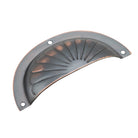 Drawer Pull Sheet Brass Fluted Antique Copper H40xL97mm in Antique Copper