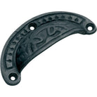 Drawer Pull Ornate Iron Matt Black H40xL100mm in Iron Matt Black