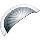 Drawer Pull Sheet Brass Fluted Chrome Plated H40xL97mm in Chrome Plated