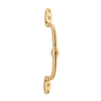 Pull Handle Offset Banded Satin Brass H180xP41mm in Satin Brass