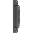 Pull Handle Sarlat Backplate Matt Black H380xW65xP72mm in Matt Black