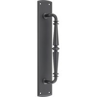 Pull Handle Sarlat Backplate Matt Black H380xW65xP72mm in Matt Black