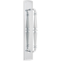 Pull Handle Sarlat Backplate Polished Chrome H380xW65xP72mm in Polished Chrome