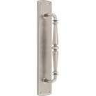 Pull Handle Sarlat Backplate Distressed Nickel H380xW65xP72mm in Distressed Nickel