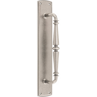 Pull Handle Sarlat Backplate Distressed Nickel H380xW65xP72mm in Distressed Nickel