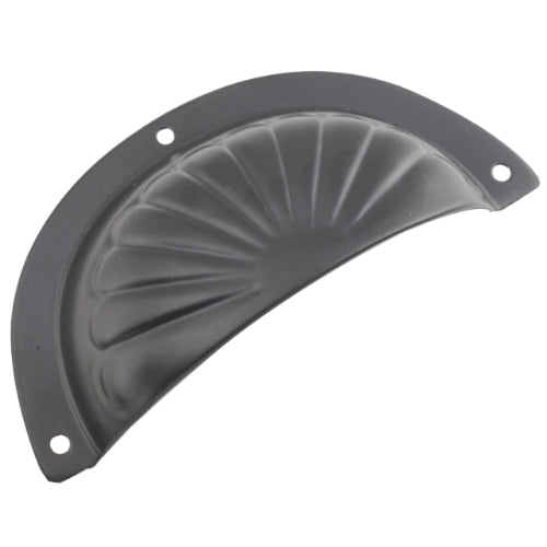 Drawer Pull Sheet Brass Fluted Matt Black L97xH40mm in Matt Black
