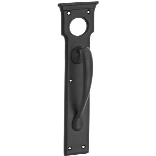 Pull Handle Cylinder Hole Matt Black H255xW70xP57mm in Matt Black