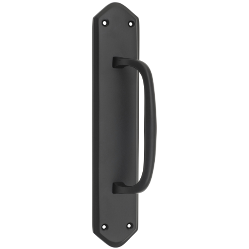 Pull Handle Offset Backplate Matt Black H250xW50xP50mm in Matt Black