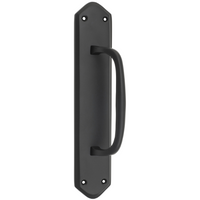 Pull Handle Offset Backplate Matt Black H250xW50xP50mm in Matt Black