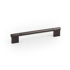 Momo POINT Cabinet Pull Handle in brushed nickel finish, modern design with sleek, straight bar and round mounting posts.
