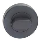 Thumb Turn on Ø52mm Rose. Universal Spindle (Two Part, Concealed Fix.) in Black Teflon