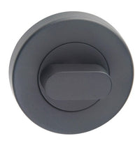 Thumb Turn on Ø52mm Rose. Universal Spindle (Two Part, Concealed Fix.) in Black Teflon
