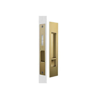 Mardeco Complete Sliding Door Privacy Set 190mm x 45mm, suits 34mm - 50mm thick doors, Backset 35mm in Satin Brass