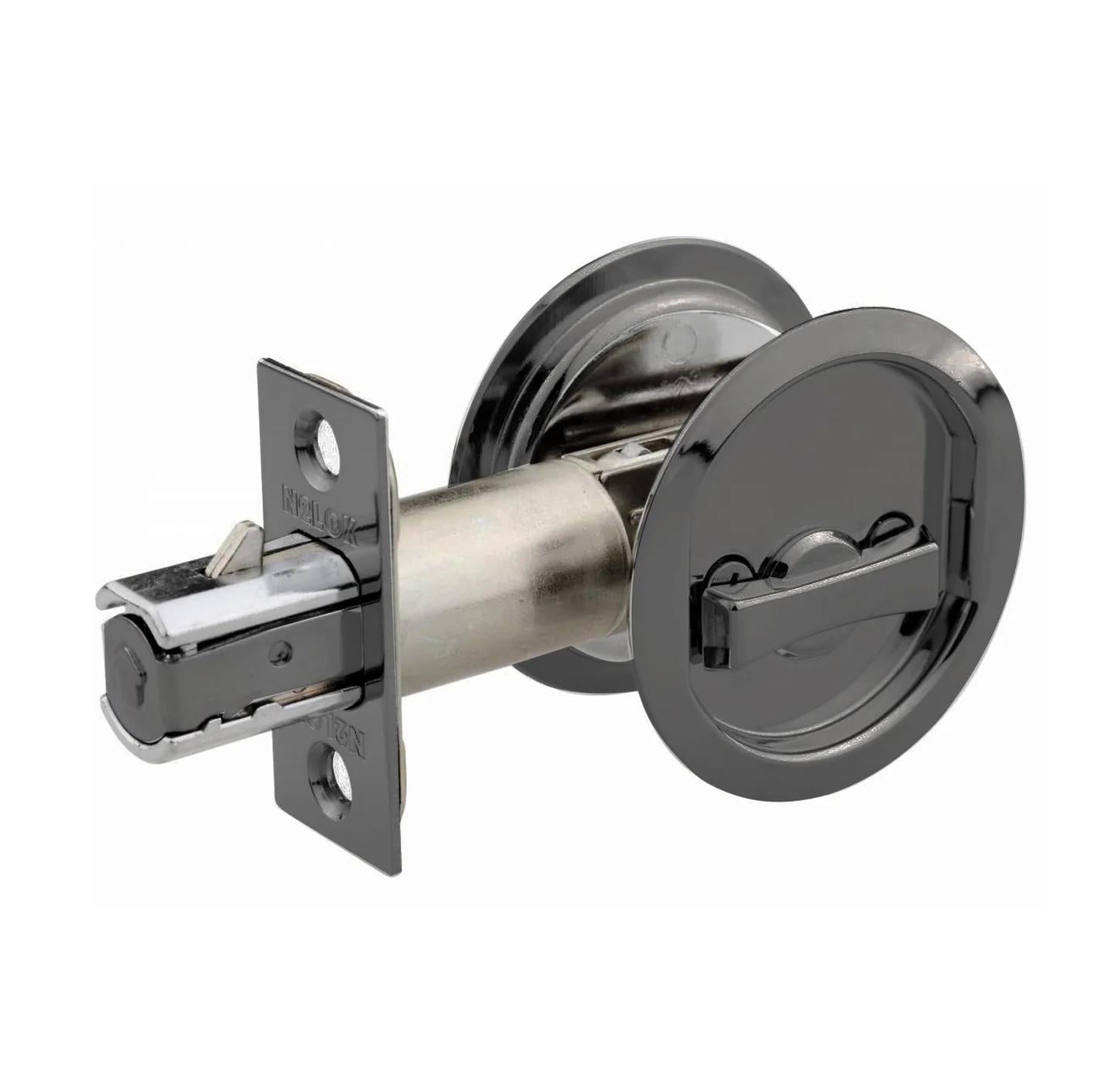 Cavity Door Lock Privacy Rnd BN CP in Black Nickel