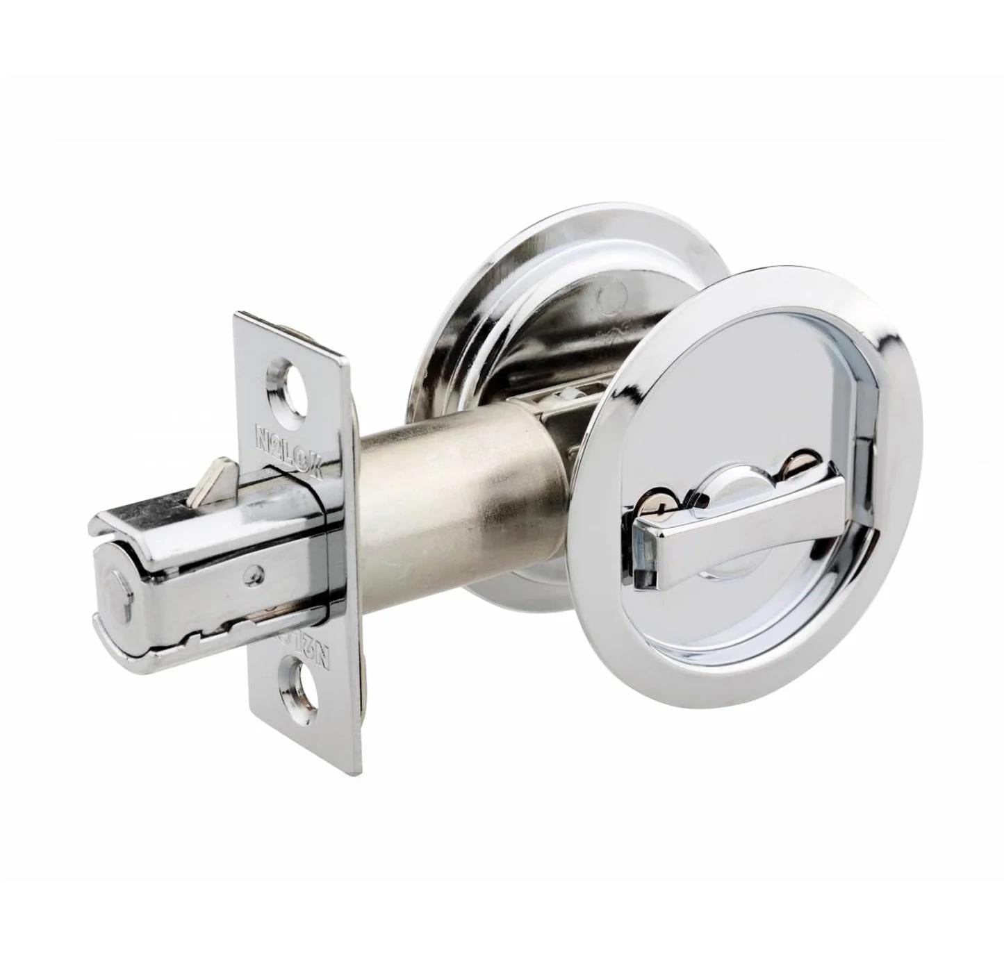 Cavity Door Lock Privacy Rnd. PC  BP in Polished Chrome