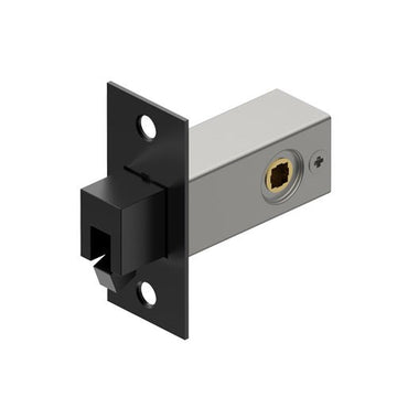 Tubular Sliding Door Latch with Locating Pin, 36mm Backset in Black