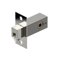 Tubular sliding door latch with locating pin, 36mm backset by Style Finish Doorware, shown installed on a door.